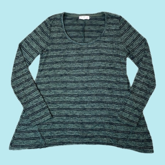 Stripes - Forest Green and Black Striped Long Sleeve Shirt - Picture 2 of 7